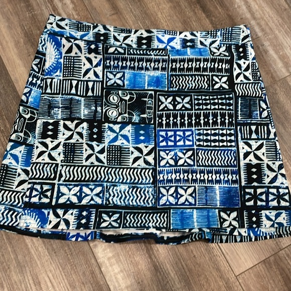 Rip Skirt Hawaii Pacific Tapa Print Quick-Dry Wrap Skirt w Hidden Pocket XL - Picture 5 of 11